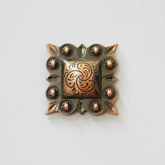 

10pc 1-1/4'' Western Square Berry Concho Saddlery Concho Copper