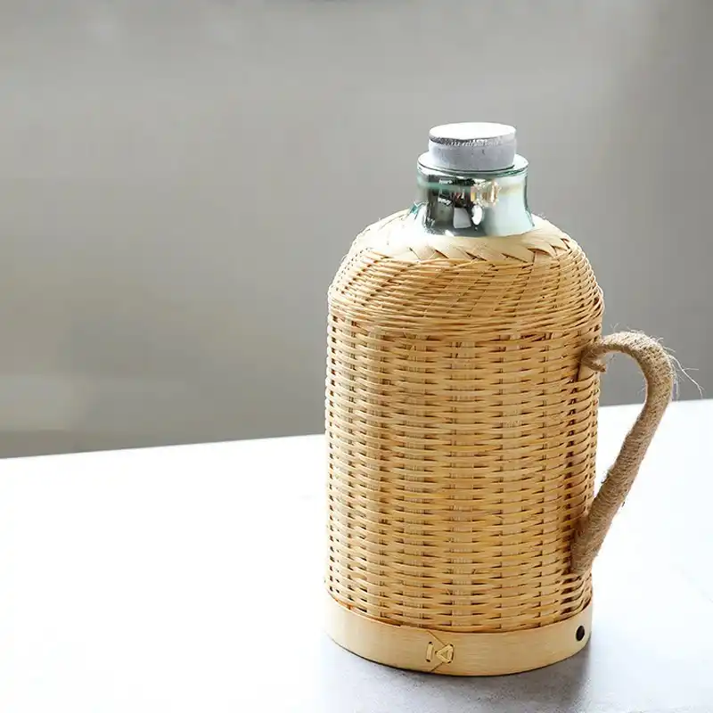 rattan wrapped thermos