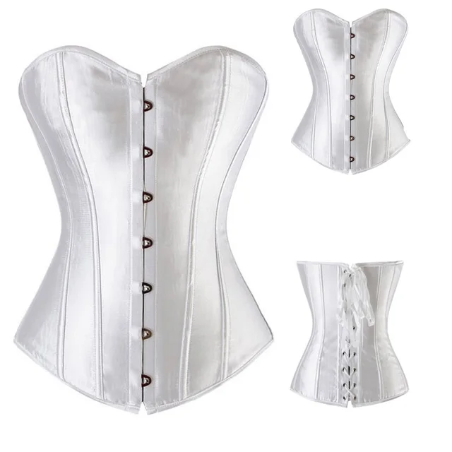 Women Lace Up Waist slimming Corset Satin Corsets Bustiers Waist