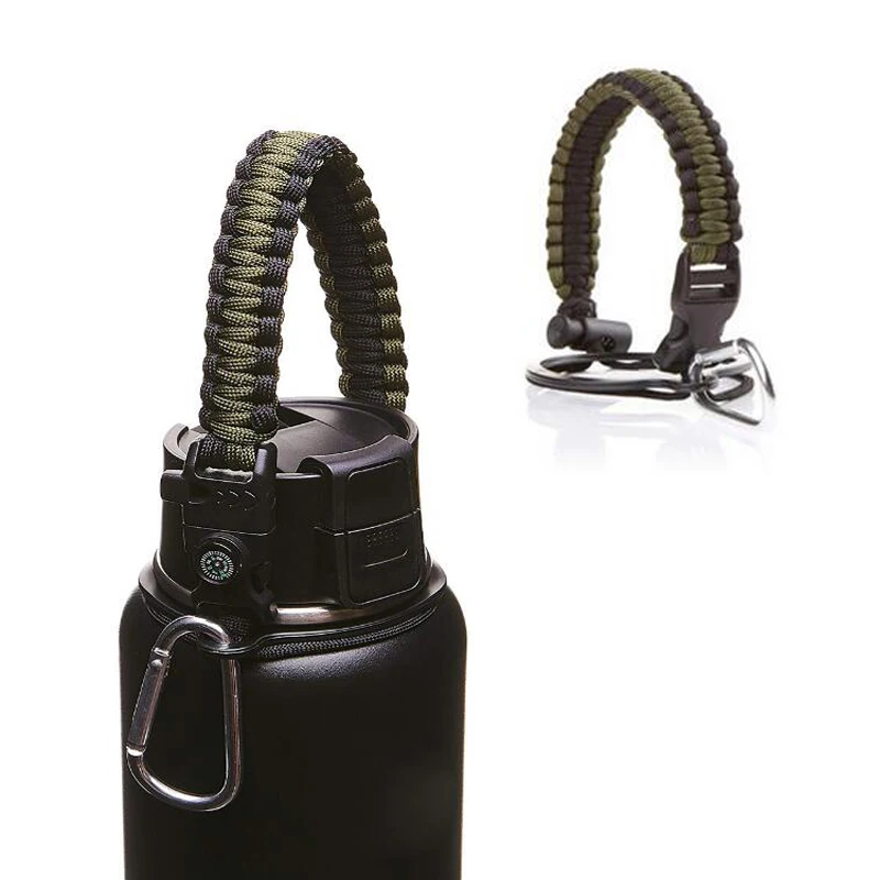 Paracord Handle Strap with Safety Ring and Carabiner for Hydro