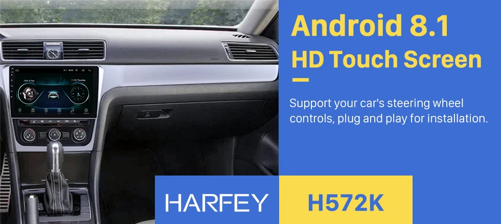 Best Harfey 10.1" Android 8.1 Car Multimedia Player for 2012 VW Volkswagen Passat Radio with 3G Wifi Bluetooth Mirror Link  SWC 0