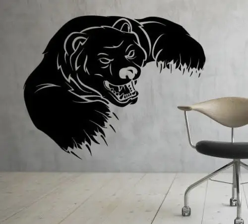 W233 медведь гризли Наклейка на стену домашний декор виниловая наклейка дикие животные интерьерная роспись для детской комнаты гостиной домашний декор