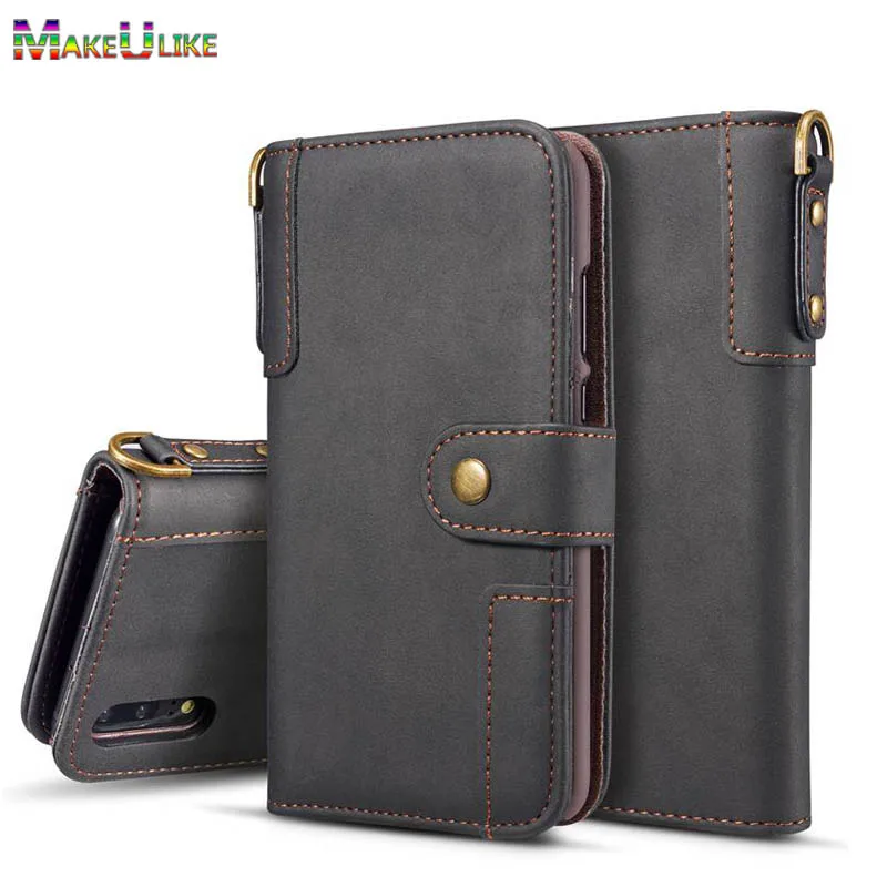 

MAKEULIKE Strap Wallet Case For Huawei P20 Pro Flip Cover PU Leather Fashion Phone Bag Cases For Huaweu P20 Lite Nova 3e Pouch