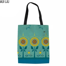 Женская сумка на каждый день, большая сумка тоут, Подсолнух, граница, принт, женские ручные сумки, летняя пляжная сумка для покупок, Повседневная сумка для девочек