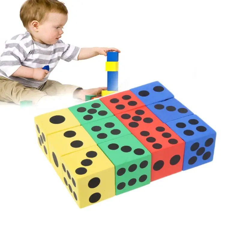 

12pcs 3.7cm EVA Foam Dice Children Early Education Toys Creative Gift Game World