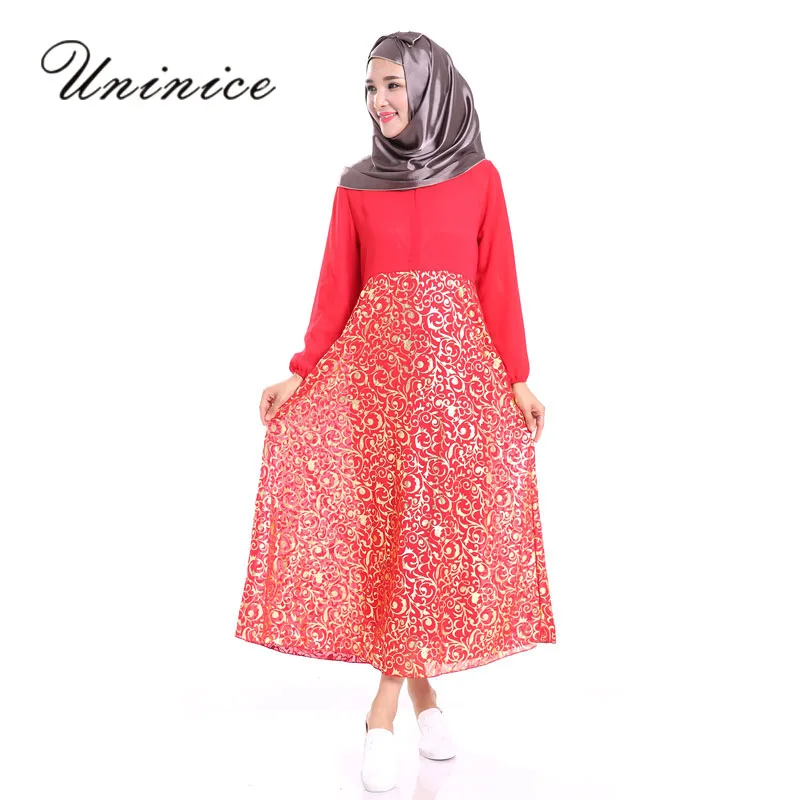 UNINICE Muslim Women Dress Turkish Robe Arabic Kaftan Abaya Dubai