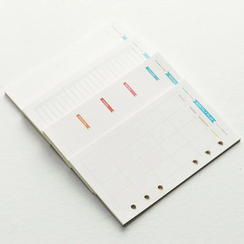 Candy multi виды внутренней бумаги для ядра спиральной тетради: неделя/день/месяц планировщик, список