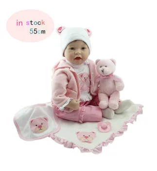 

55cm Doll Silicone Reborn Handmade Realistic Baby Dolls 22 Inch Vinyl Bebe Reborn Babies Toys