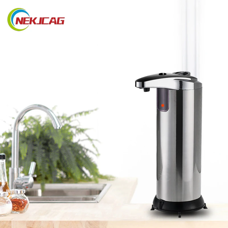 

Automatic Electroplate Soap Dispenser Shower Kitchen Soap Stainless Steel Infrared Handfree Sanitizer Soap for Detergent