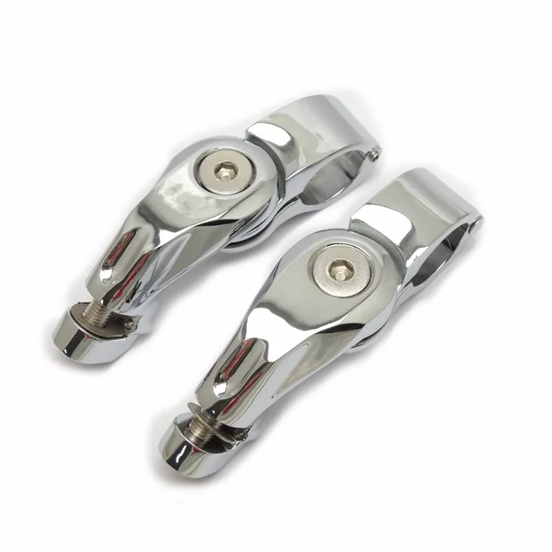 Short Angled Adjustable Highway Peg Mount Kit 32mm for Harley Road Glide Dyna Sportster Road King Chrome 100% Brand new (3)