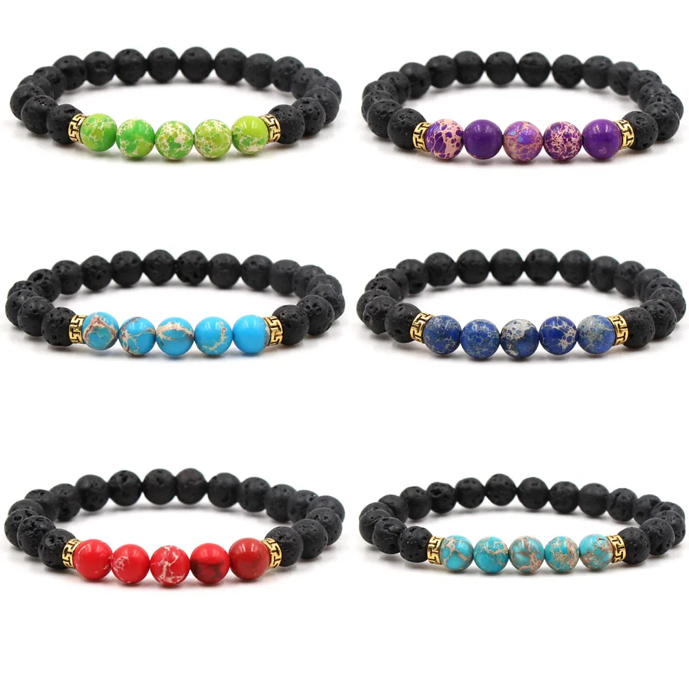 

7 Chakra Bracelet Men Black Lava Healing Beads Reiki Buddha Prayer Natural Stone Yoga Bracelet Valentine's Day Gift