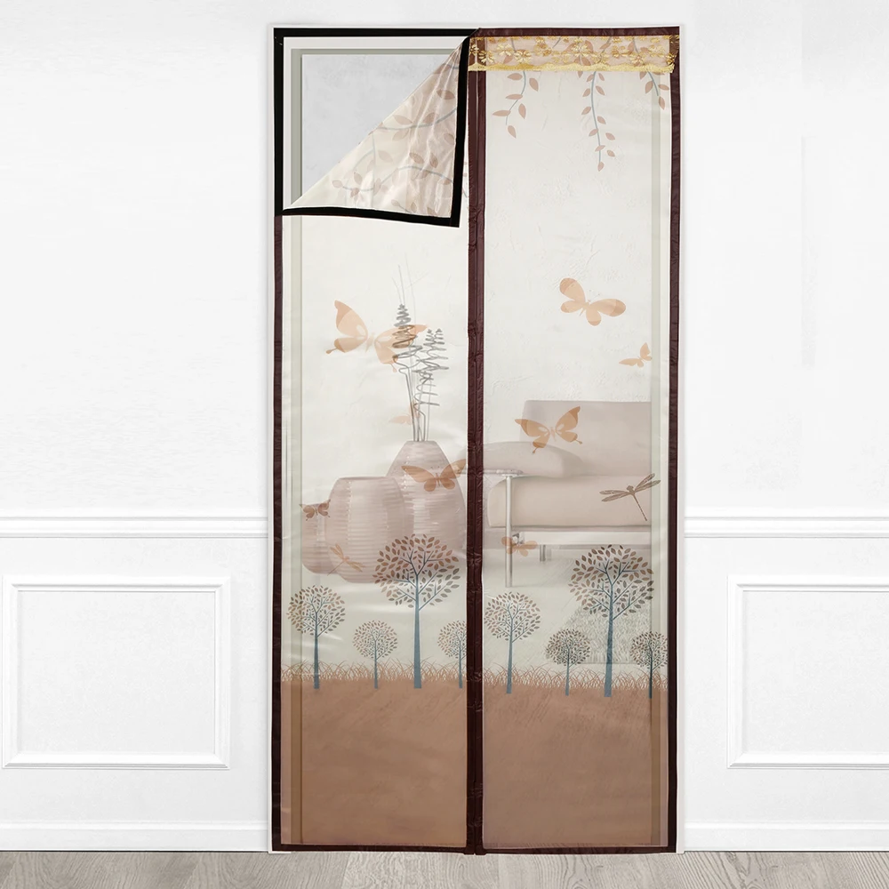 White Lace Doors Building Materials Fly Screen Door Magnetic Fly
