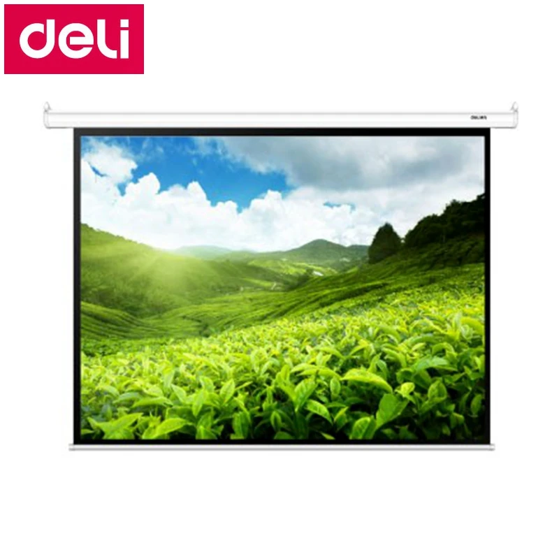 Deli 50492 Электрический проекционный занавес 10"(208x148 см) белая пластиковая занавеска подвесные занавески Конференц-зал Свадебный показ