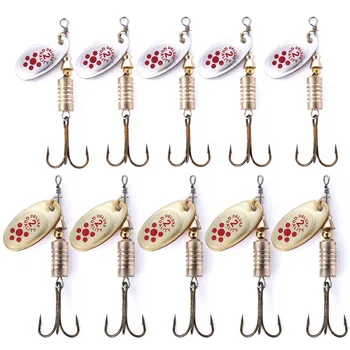 

1PCS New Hot Sale 7.3G 6.7 CM Metal Rotating Paillette Spoons Spoonbaits Rolling Swivel Hooks Sea Fishing Fish Tackles Bait Gear