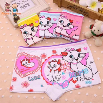 

4Pcs/Lot Children's Boxer Underwear Cotton Cute Cat Girls Underwear Boxer Briefs New HTNN441