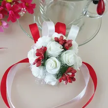 Belo pulso corsage da dama de honra irmãs mão flores artificiais da noiva para a festa de casamento dança nupcial decoração do baile de formatura