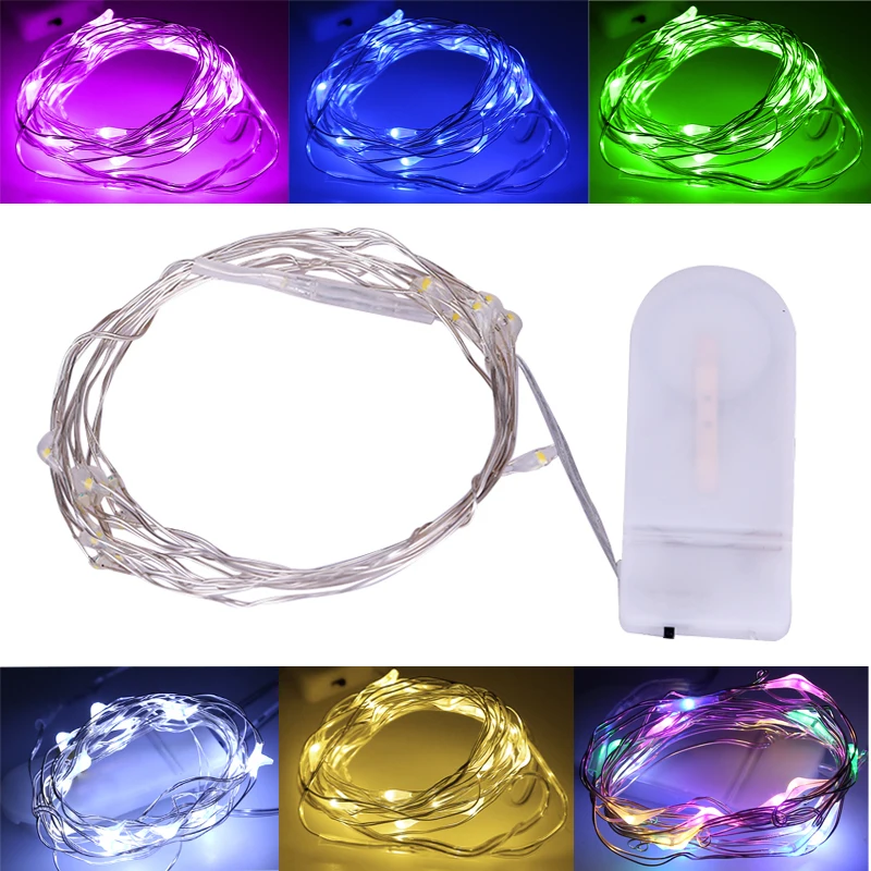 

100pcs/lot Christmas LED Fairy Lights Button Battery Operated 2M Micro LED String Lights for Home Wedding Decoration Wholesale