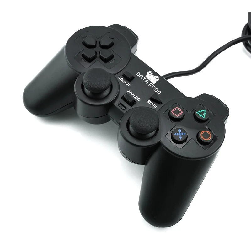 Проводной геймпад DATA FROG для Sony PS2 беспроводной контроллер с двойной вибрацией
