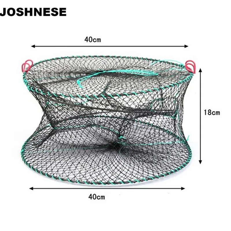 Складная Нейлоновая рыболовная сеть JOSHNESE шестигранная для ловли раков креветок 3