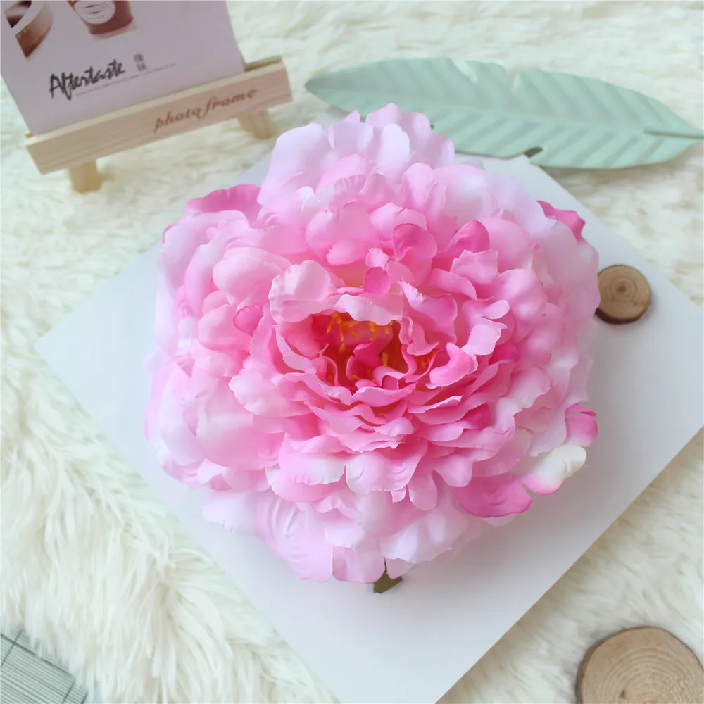 Big Rose Artificial Flower Head White Peonies Silk Red Artificial Flower Heads Wedding Flower Wall Garden Decoration  (12)