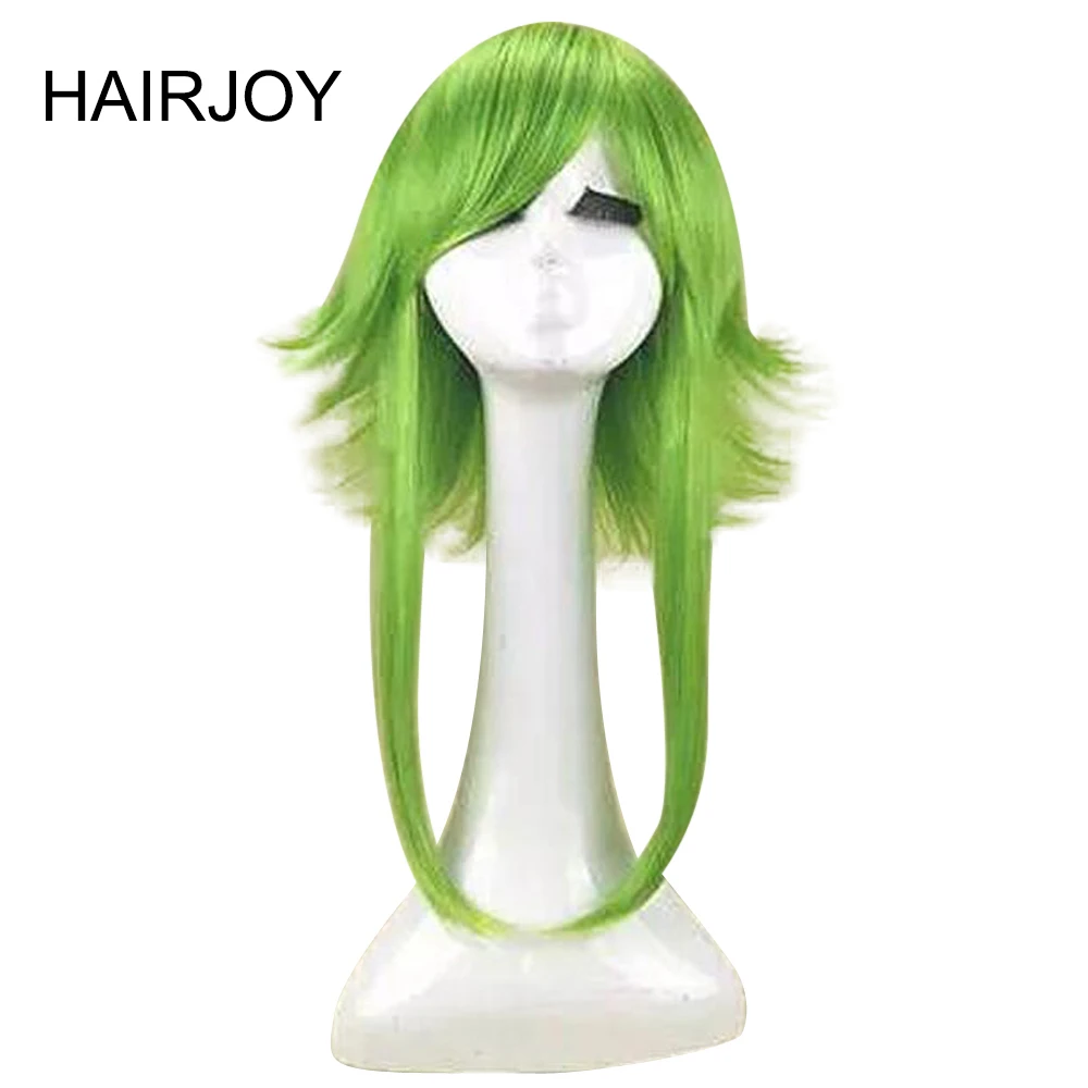 HAIRJOY, женский парик VOCALOID GUMI для косплея, зеленый термостойкий синтетический парик средней длины, прямые парики