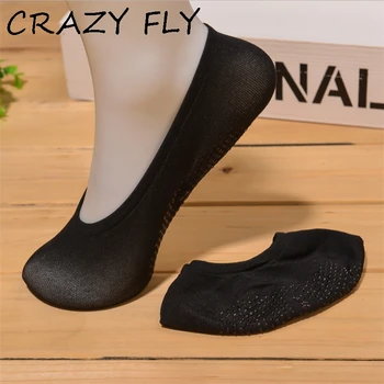 

CRAZY FLY Women Invisible Socks Non Show Bottom Soft Shallow Low Cut Short Socks Summer Ladies Breathable Non-silp Boat Socks