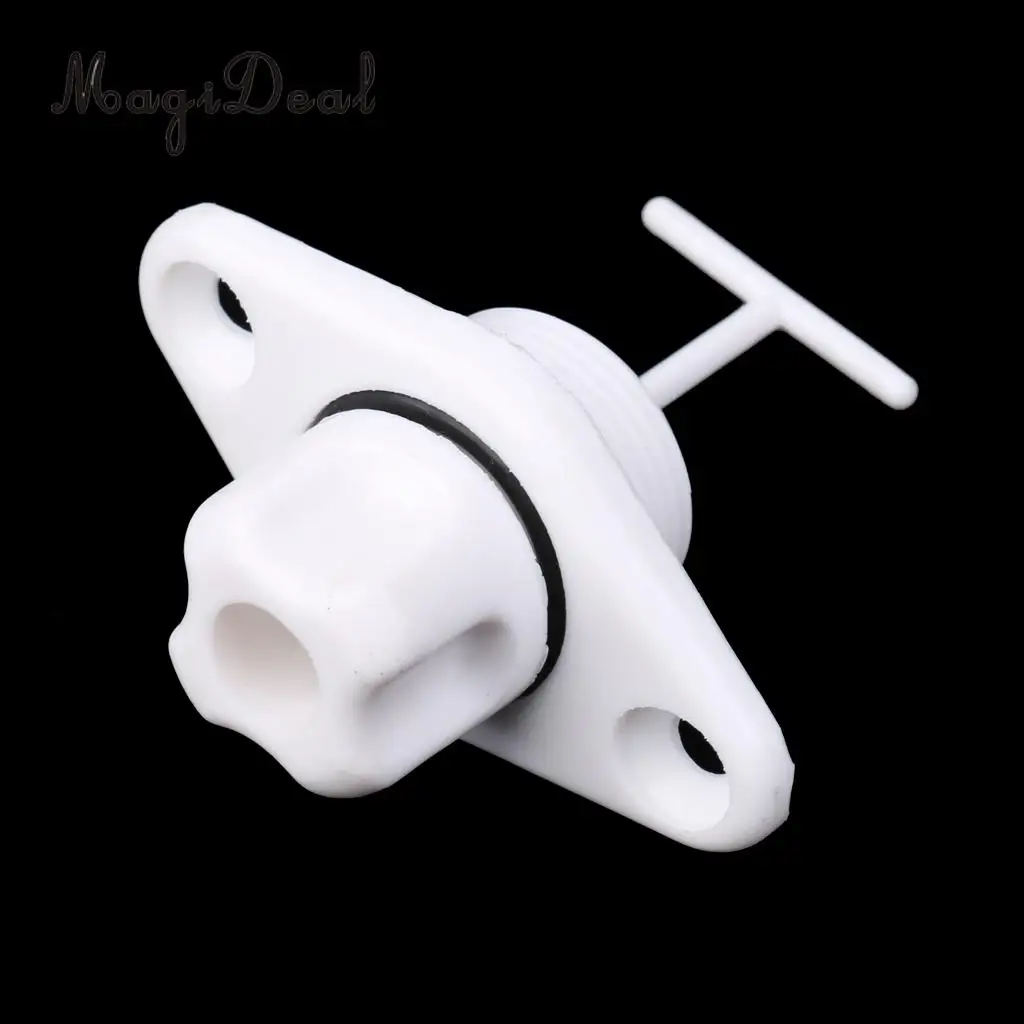 MagiDeal 1Pc Universal White ABS Marine Boat Transom Yacht Screw Type Drain Plugs Bung Replacement Fits 0.2 Inch Diameter Hole