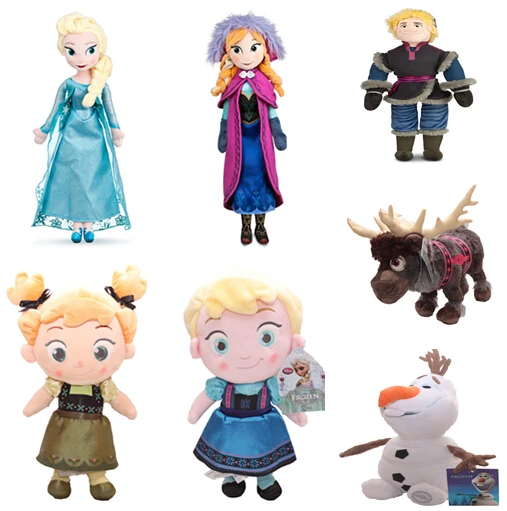 Disney Kid Toys 30cm Q Version Childhood Plush Elsa Doll