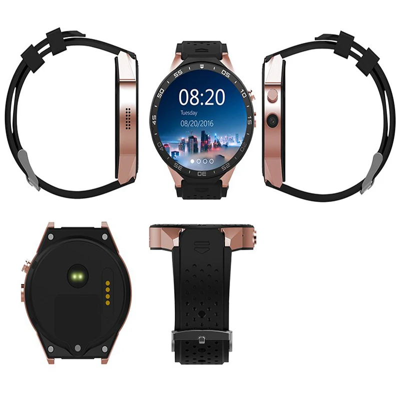 KingWear KW88 Смарт часы для телефона Android 5 1 39 ''камера запись 3G Smartwatch MTK6580 ГГц GPS