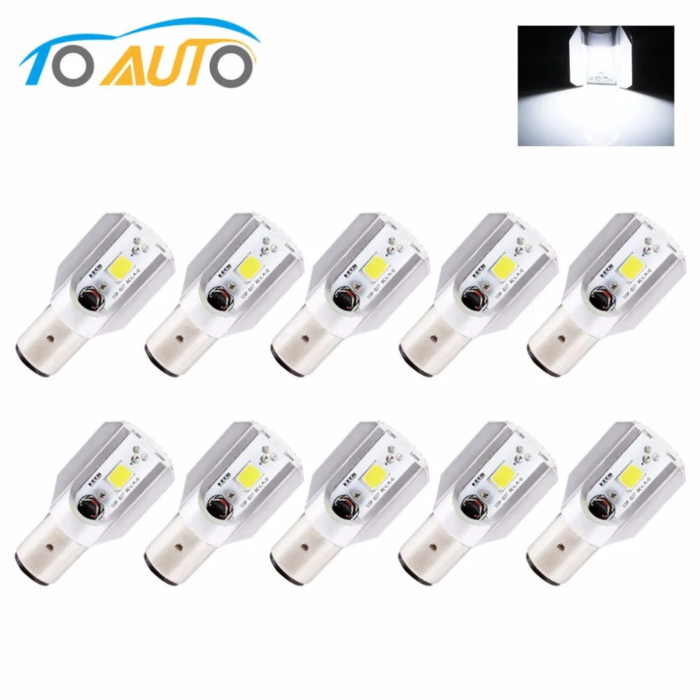 

10PCS H6 Led Motorcycle Headlight Bulbs COB Led 1000LM BA20D Lamp Scooter ATV Moto Accessories Fog Lights For Suzuki