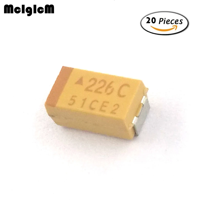 MCIGICM 20pcs C 6032 22uF 16V SMD tantalum capacitor | Электронные компоненты и принадлежности