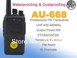 IP67 Водонепроницаемый, пыле UHF 400-480 МГц 5 Вт, 16 каналов, портативная рация