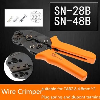 

SN-28B SN-48B Crimping Tool Non-Insulated Tabs Terminals Crimper Professional Crimping Connector For AWG 28-18 or AWG26-16