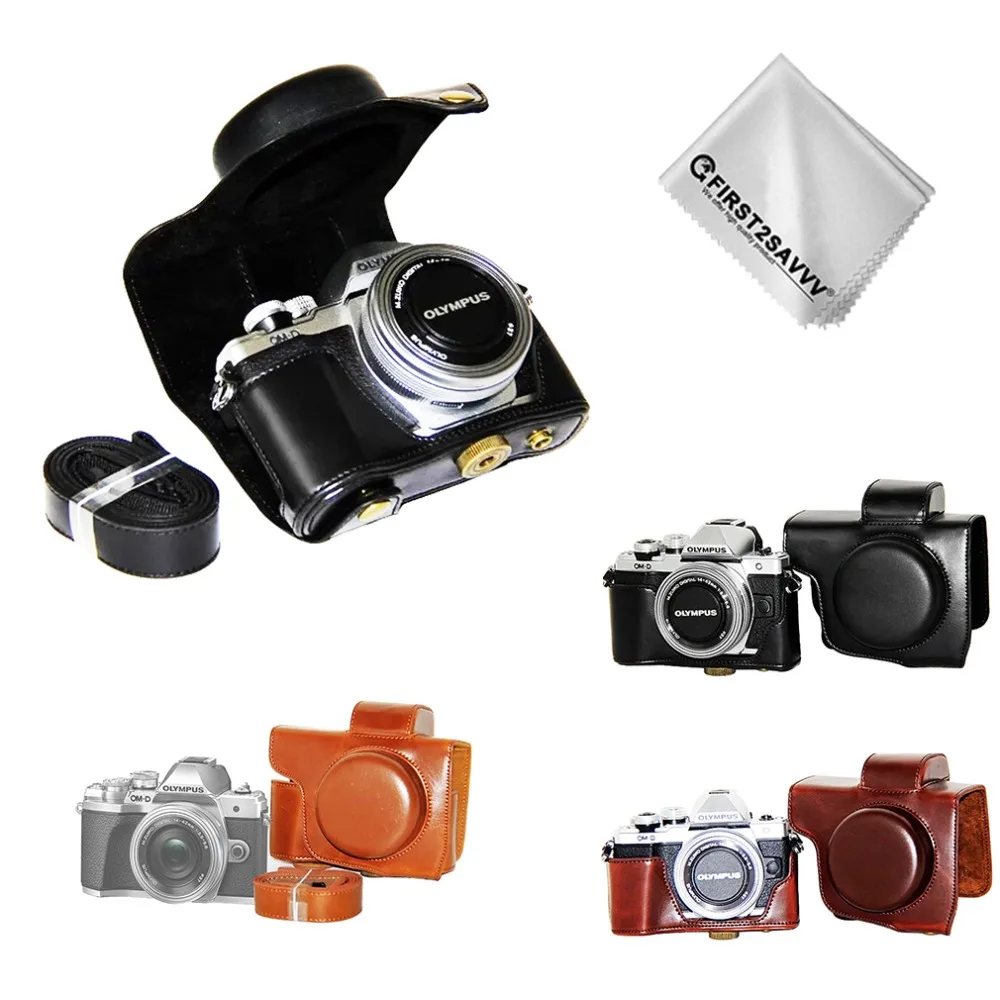 

Pu Leather Case Protective Half Body Cover Base For Olympus OMD EM10 II III E-M10 Mark II III EM10 MK2 MK3 with 14-42mm Lens