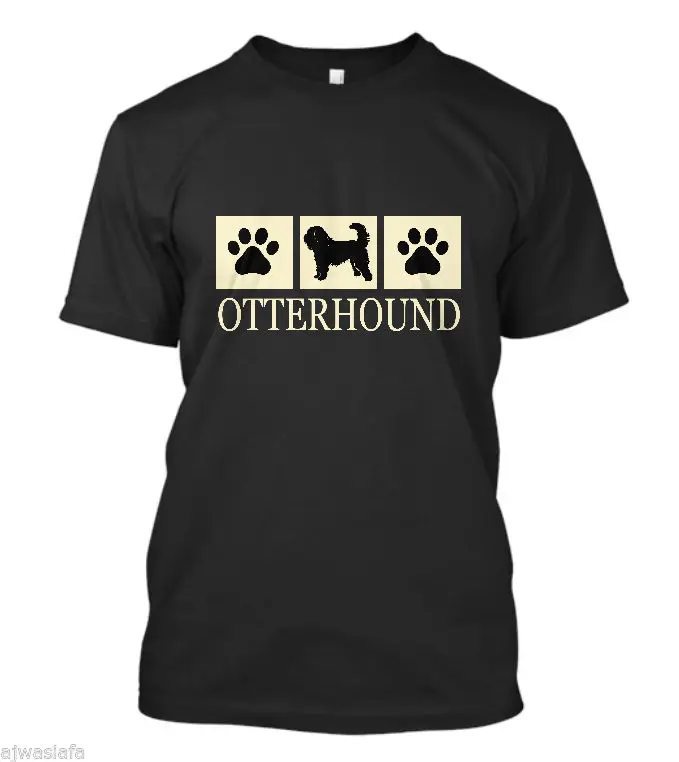 Новый Otterhound Силуэт Футболка Собака Любовник Тройник-мужская С Коротким Рукавом