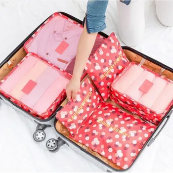 

JXSLTC 6 PCS/Set Travel Luggage Storage Bag Clothes Tidy Organiser Bag Handbag Closet Divider Organizer Container Packing Cubes