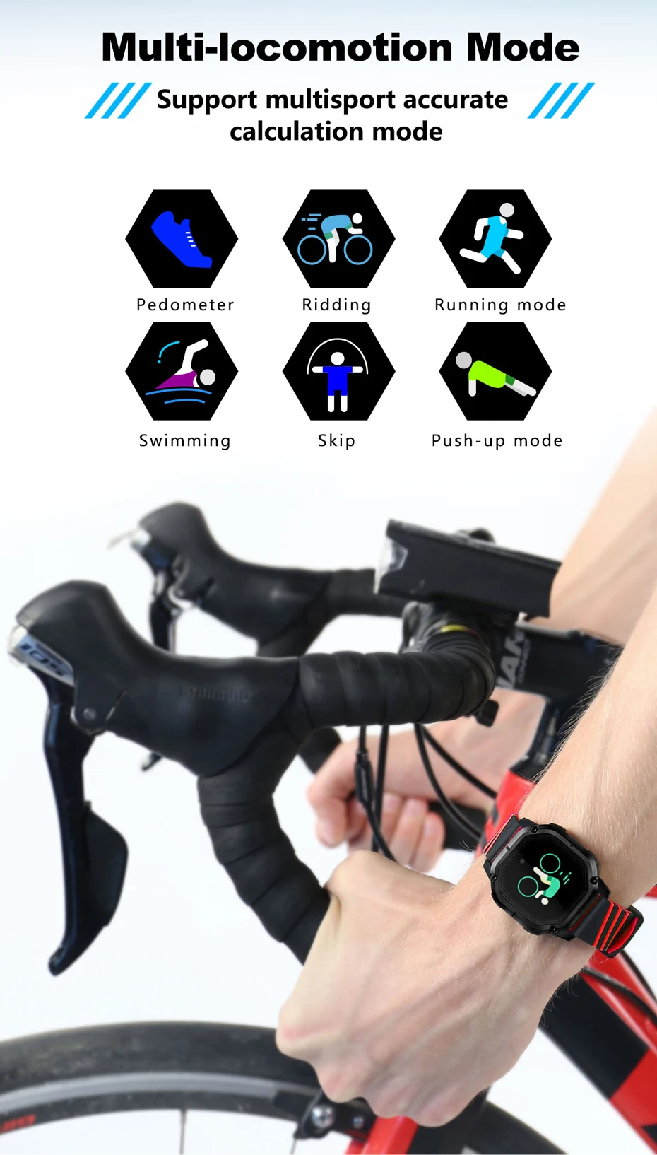 COLMI K5 Smart watch IP68 Waterproof Multiple Sports Modes Cycling Swimming Heart Rate Monitor Blood oxygen Blood pressure Clock 7