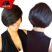 100% Human Hair Glueless Brazilian virgin hair full lace human hair wigs bob for black woman short bob human hair lace front wig