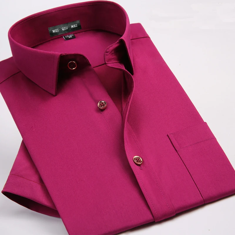

obese Tide summer high quality new Solid color fashion male formal casual men's shirt short sleeve super large plus size M-9XL