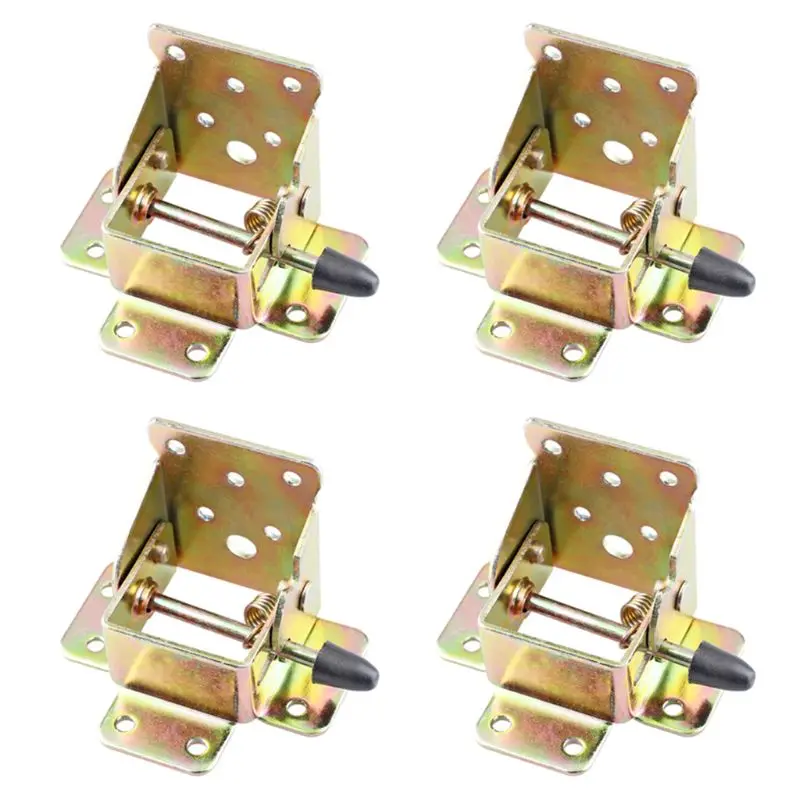 4X Iron Locking Folding Table Chair Leg Brackets Hinge Self Lock Foldable Hinges