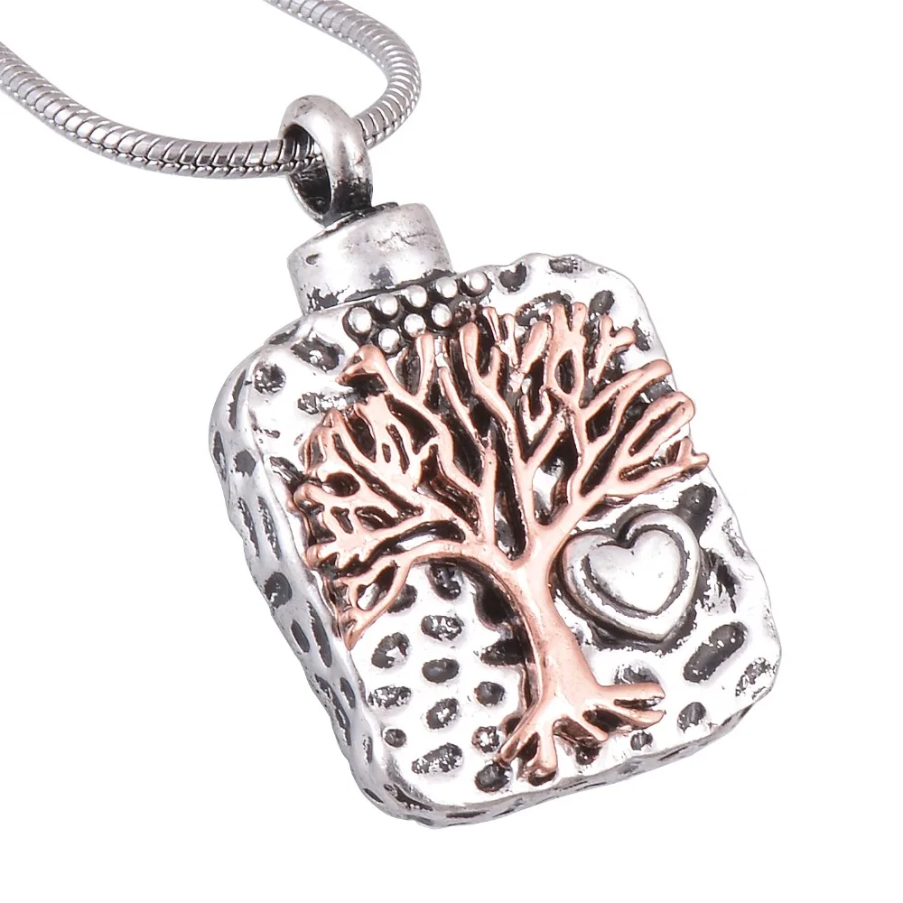 "Tree of Life" Anti-Silver Kremační náhrdelník starožitný stříbrný památník Keepsake Popel Urn Přívěsek šperky
