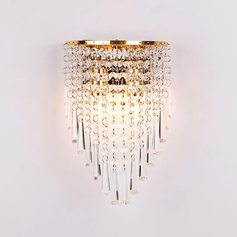 

Europe Luxury Wall Lamp Modern Crystal Metal Indoor Light Living Dining Room Bedroom LED Decoration Lighting Fixture AC110-265V
