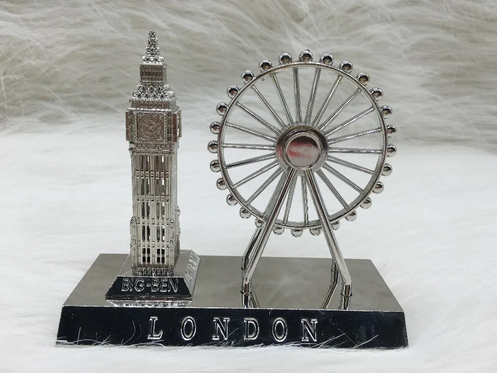 Silver Color Metal Craft Tourism City Souvenirs Building Architectural