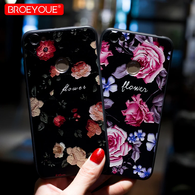 

BROEYOUE 3D Relief Case For Redmi Note 4 5A 4 4A 4X Note 5 Pro 5 Plus Soft TPU Silicone Rose Floral Flower Cell Phone Cases