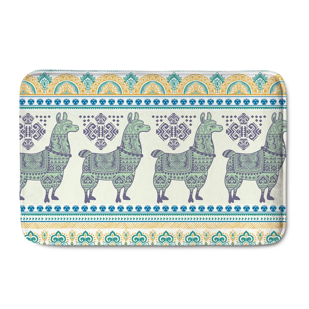 

Cute Cartoon Alpaca Llama Print Doormat Flannel Non-slip Kitchen Carpet Bathroom Rugs Bedroom Floor Mat Door Mat Entrance Door