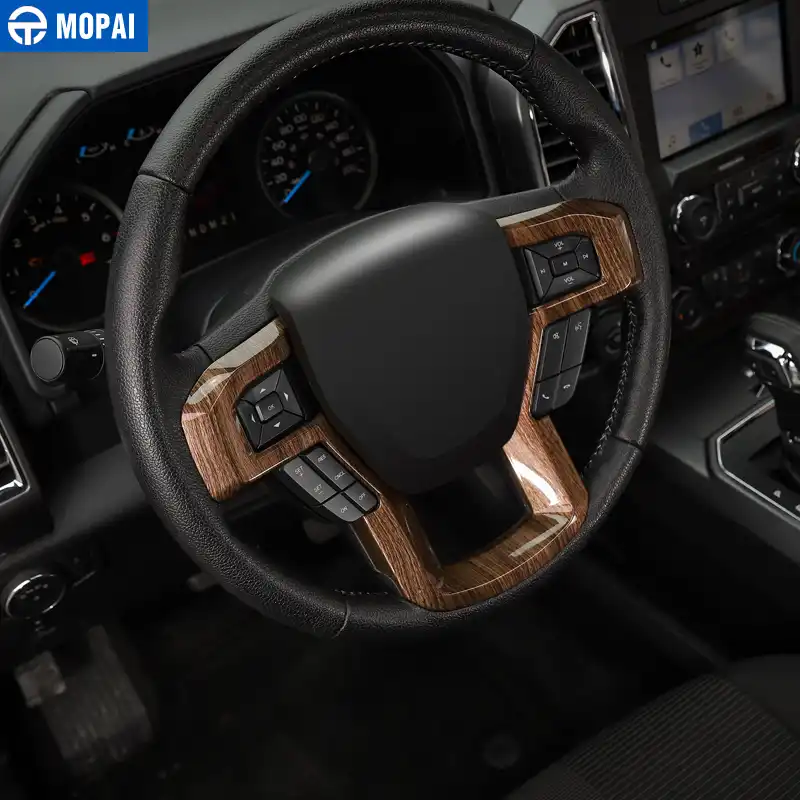 Mopai Abs Car Steering Wheel Button Decoration Trim Cover Interior Accessories Stickers For Ford F150 2015 Up Car Styling