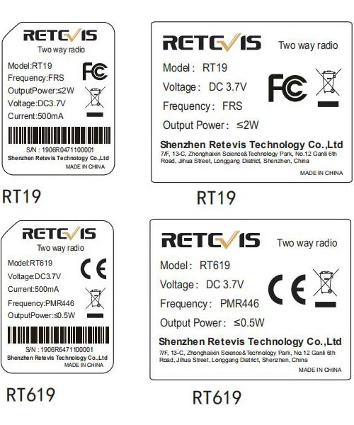 2 шт. Retevis RT619 Мини Walkie Talkie радиостанции скремблер ультратонкий фюзеляжа двухстороннее радио Портативный PMR446 ФРС VOX USB