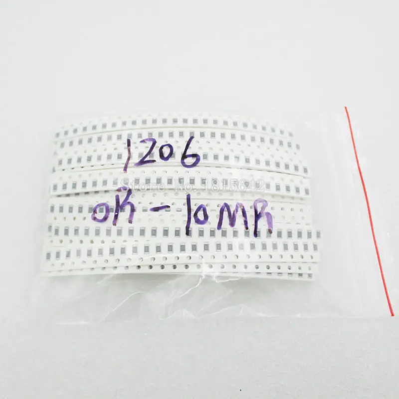 1250PCS/Lot 50 Value 1206 SMD Resistor Kit (0R~10MR) 5% 100% NEW AND ORIGINAL