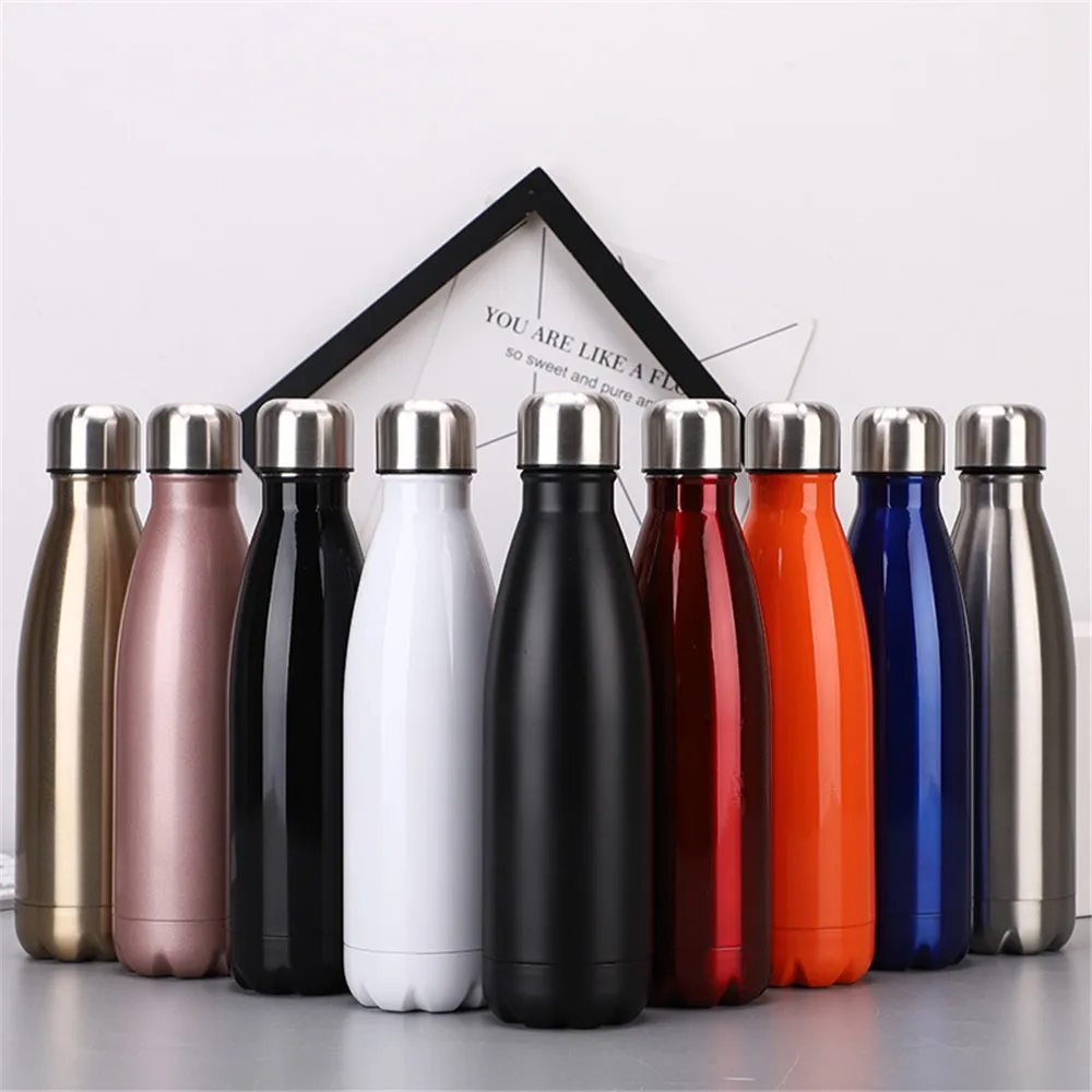 

Rose Gold Thermos Double Wall Stainless Steel Water Bottle Insulated Cold Cup Vacuum Flask Bicycle Drink Bottle Gift