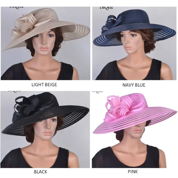 MIX COLOR Дизайн, X с большими полями, Кентукки, Дерби, церковь, свадьба, женская шляпа, перо, чародей, шляпка для скачек, вечеринки - Цвет: MIX COLOR